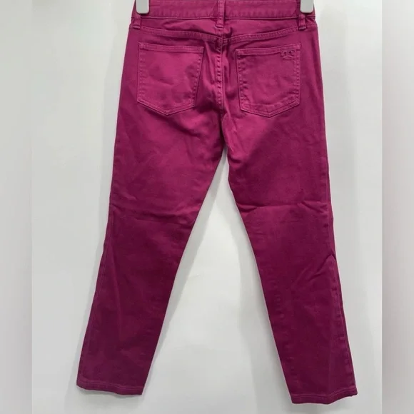 Tory Burch Women's Alexa Cropped Skinny Magenta
5 Pockets Jeans Pants Size 31 - Picture 1 of 7